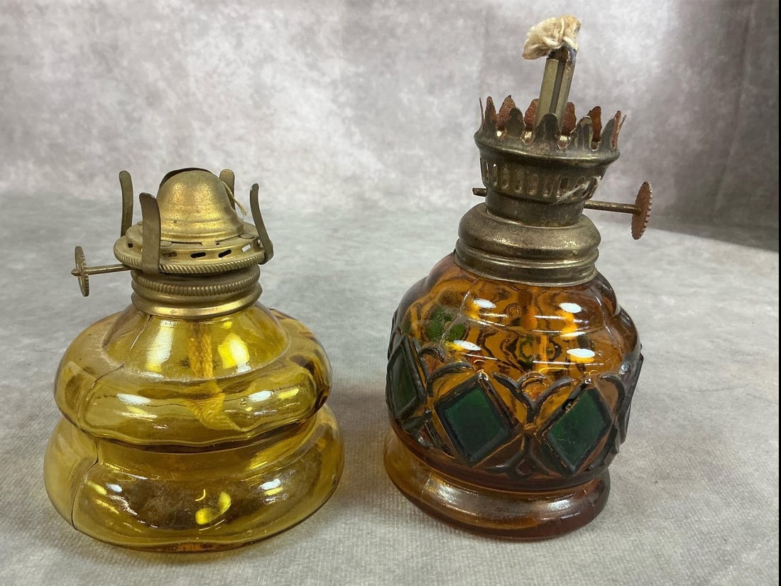 Antique Lanterns & Tray - 11