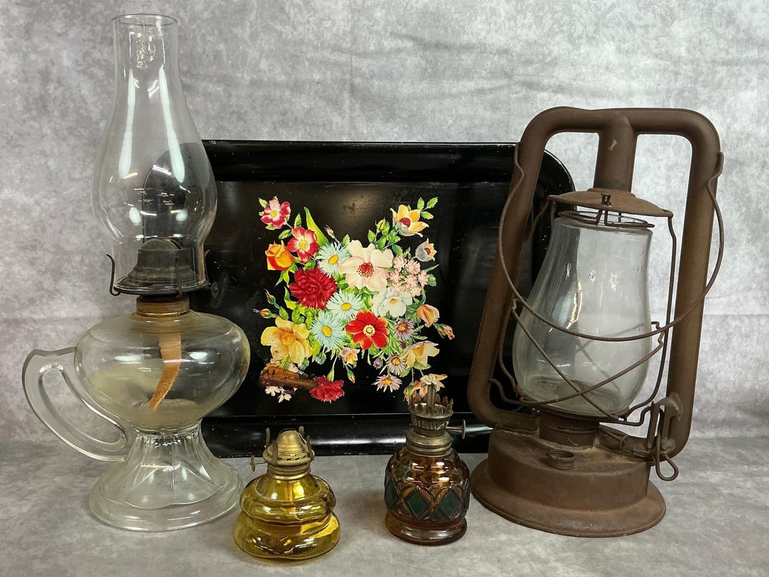 Antique Lanterns & Tray (1 of 13)