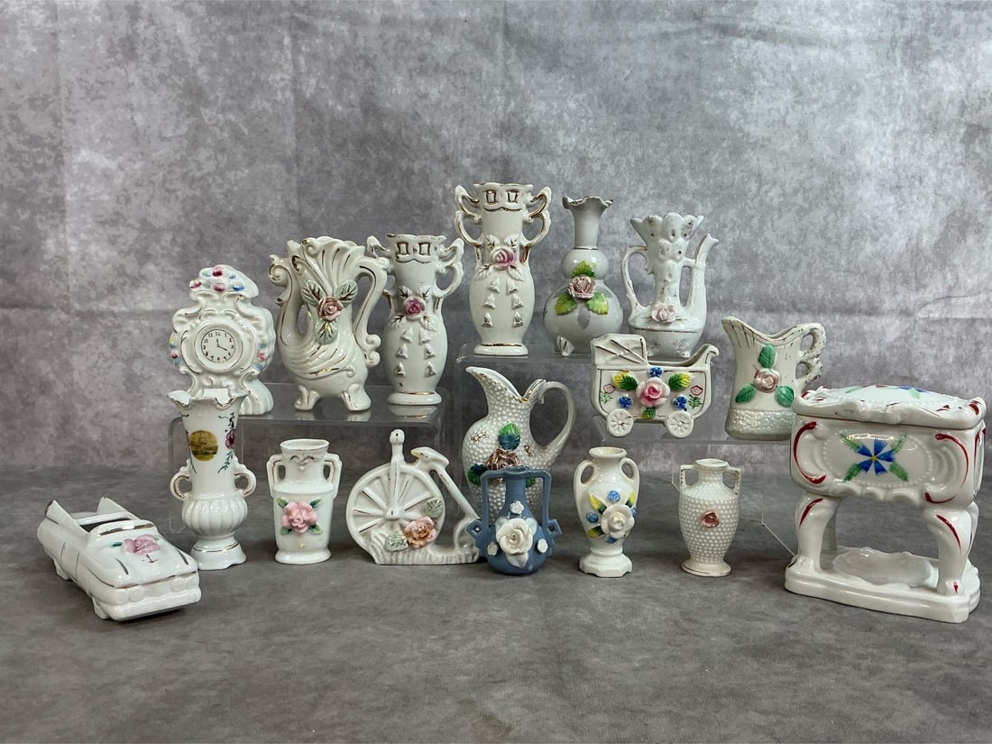 Porcelain Miniatures & Cigarette Box (1 of 10)
