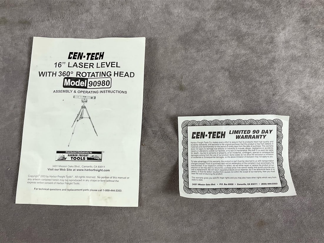 Cen-Tech Laser Level - 9