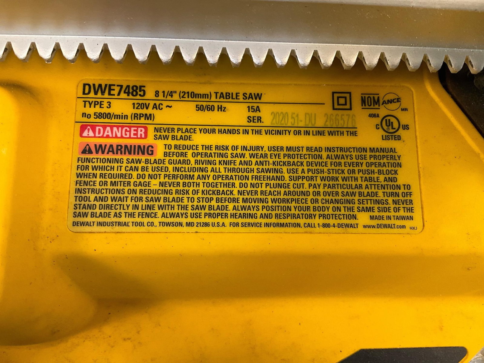 DeWalt Table Saw - 2