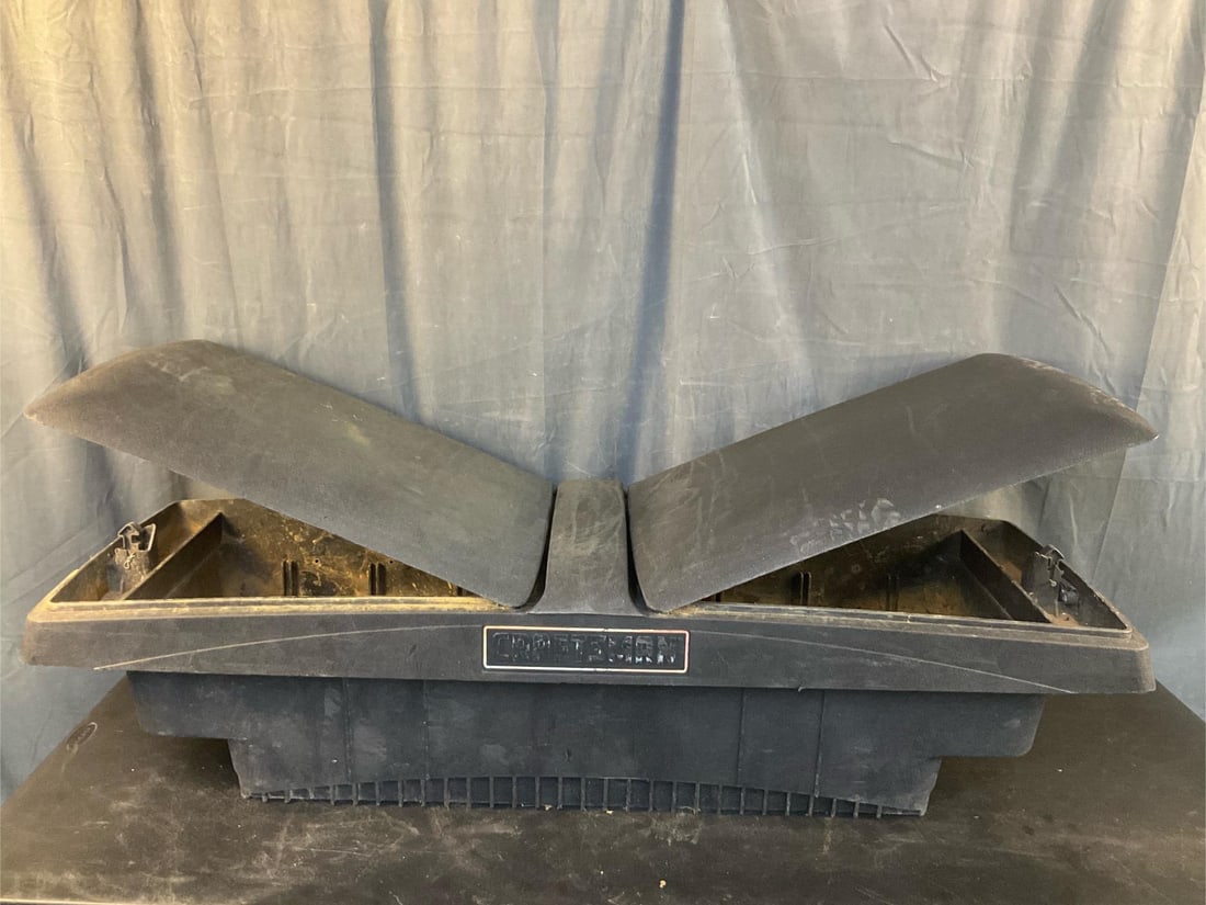 Craftsman Truck Toolbox: Craftsman plastic truck bed toolbox. No key. Used condition. Measures 58 inches wide x 20 x 14.5 inches tall.