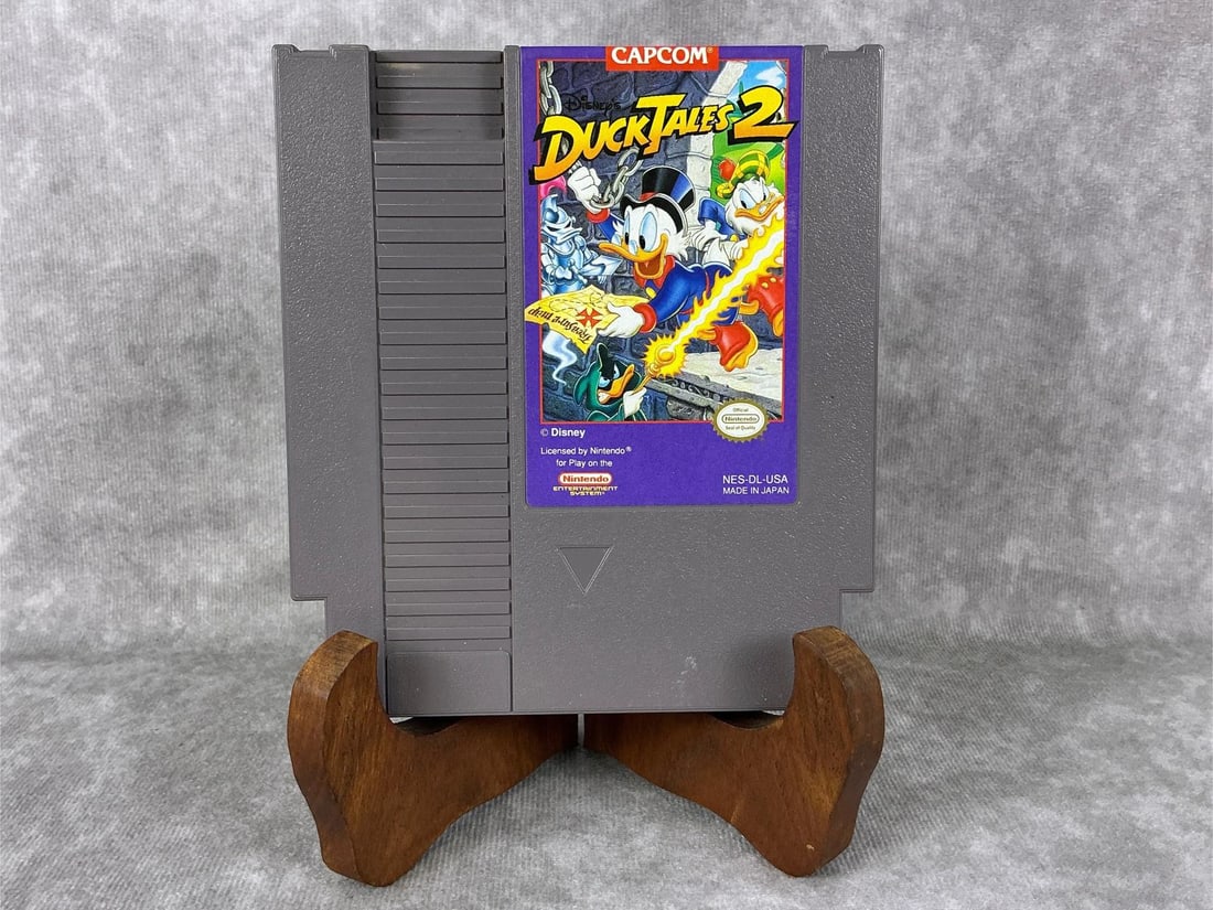 Nintendo NES Game: 1993 Duck Tales 2 game for Nintendo, made in Japan. Untested, minor wear, good condition. Measures 4.75 inches wide x 5.25 inches tall.