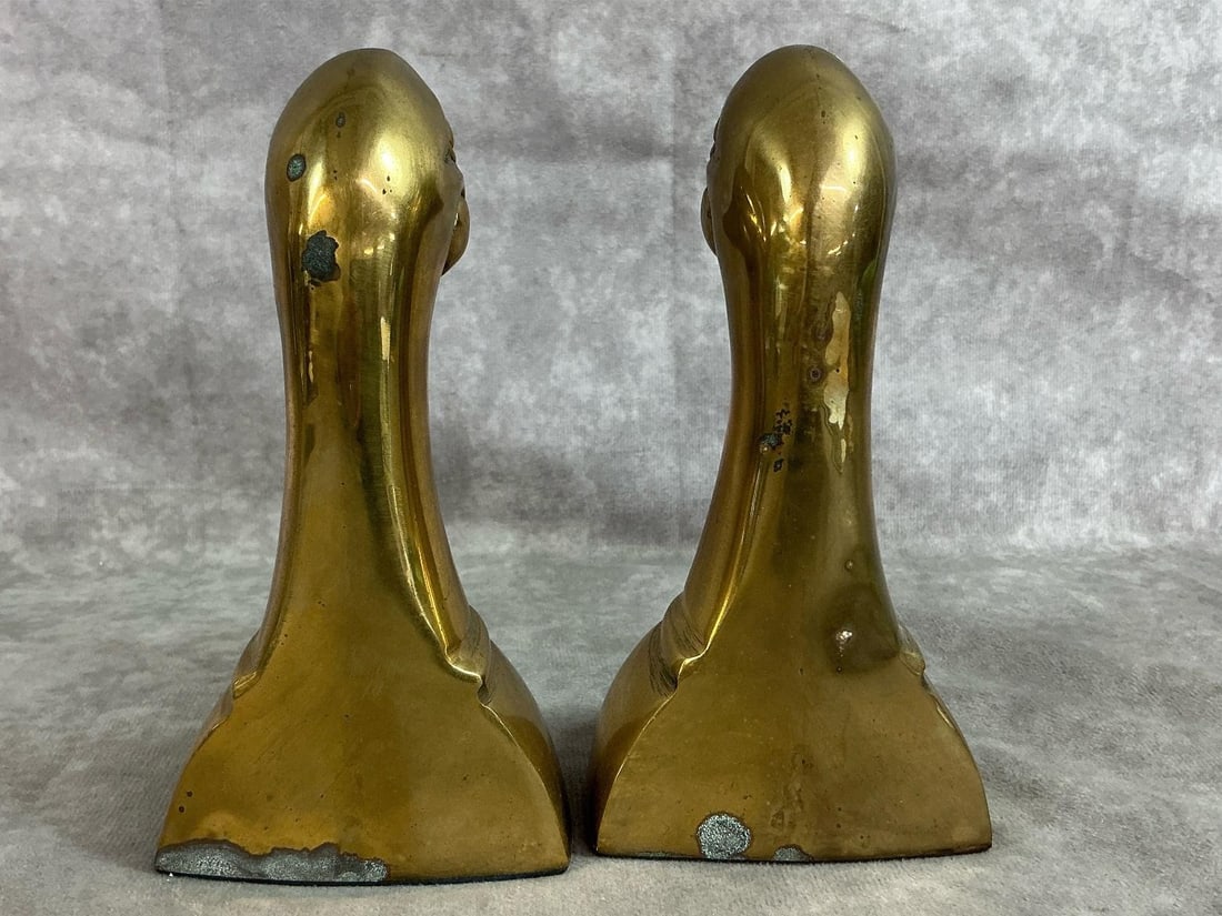 Brass Duck Head Bookends - 3
