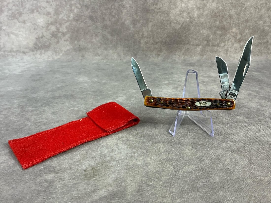 Case XX Knife: Medium Stockman Case XX knife, patterned 6344ss, tight snap. Closed measures 3.25 inches.