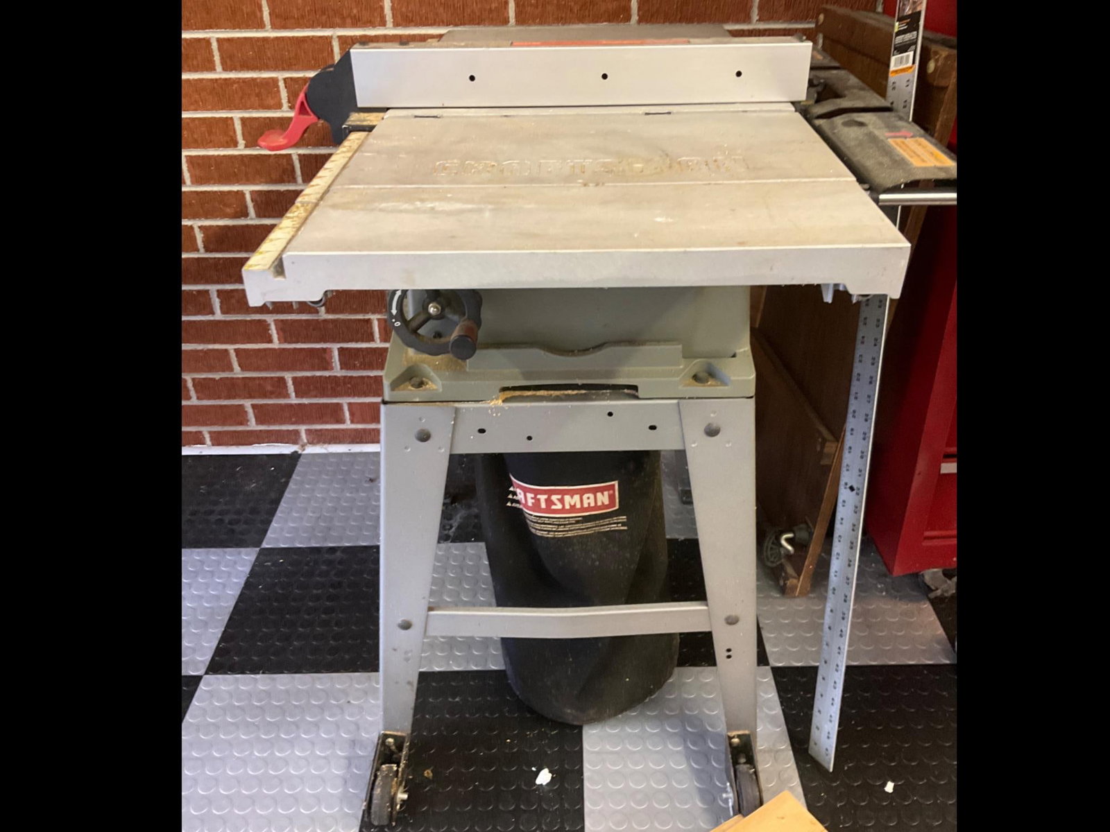 Craftsman Table Saw: Model 137-248880 10 in, 3 hp. Used, in good condition. Measures 37.5 inches long X 28 inches wide X 32 inches high.