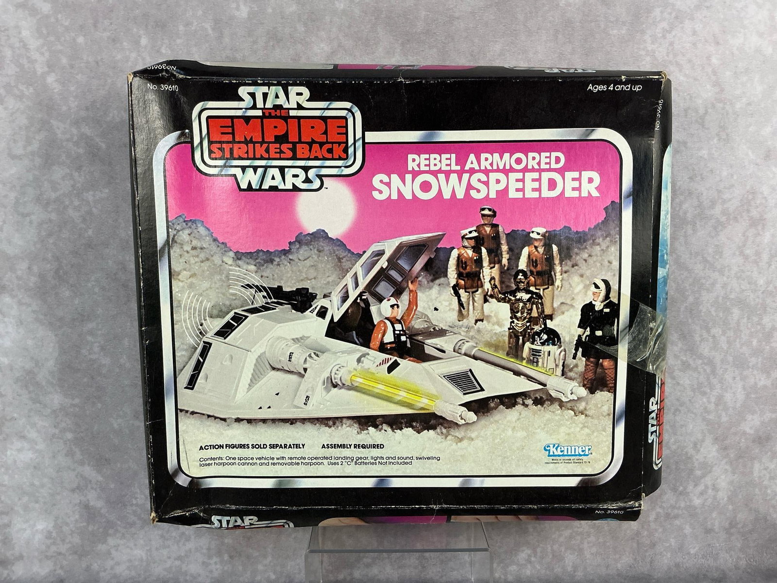 Rebel Armored Snowspeeder: 1980 The Empire Strikes Back Star Wars Rebel Armored Snowspeeder made by Kenner. Sealed in original box. Damage to box. Measures 13 inches wide x 4 x 11.5 inches tall.