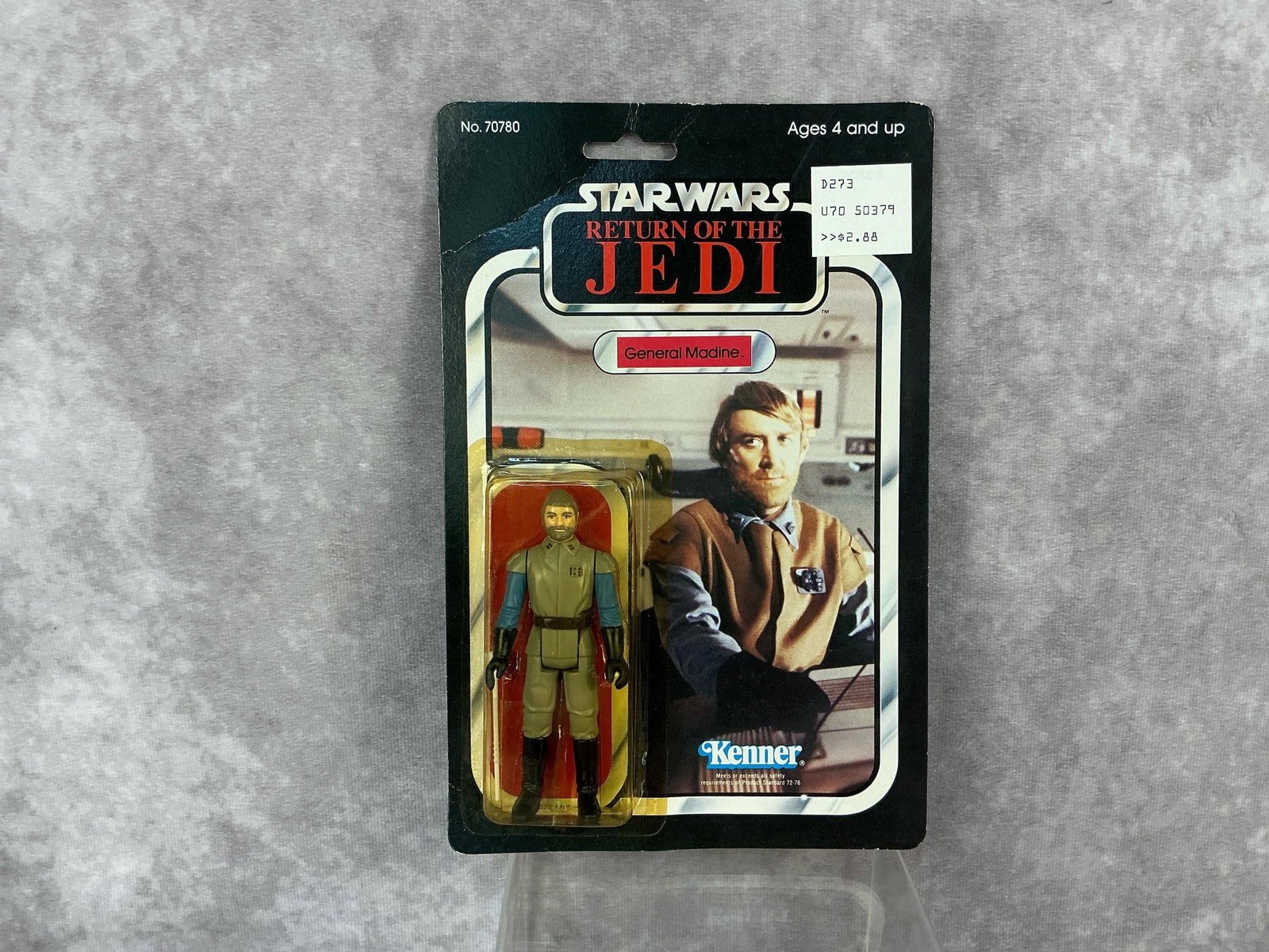 General Madine ROTJ: 1983, 65 Back-A, Star Wars Return of the Jedi General Madine figure made by Kenner in Taiwan. Figures #9 and #10 are blacked out to keep the design of the Ewoks a secret before the movie’s release.