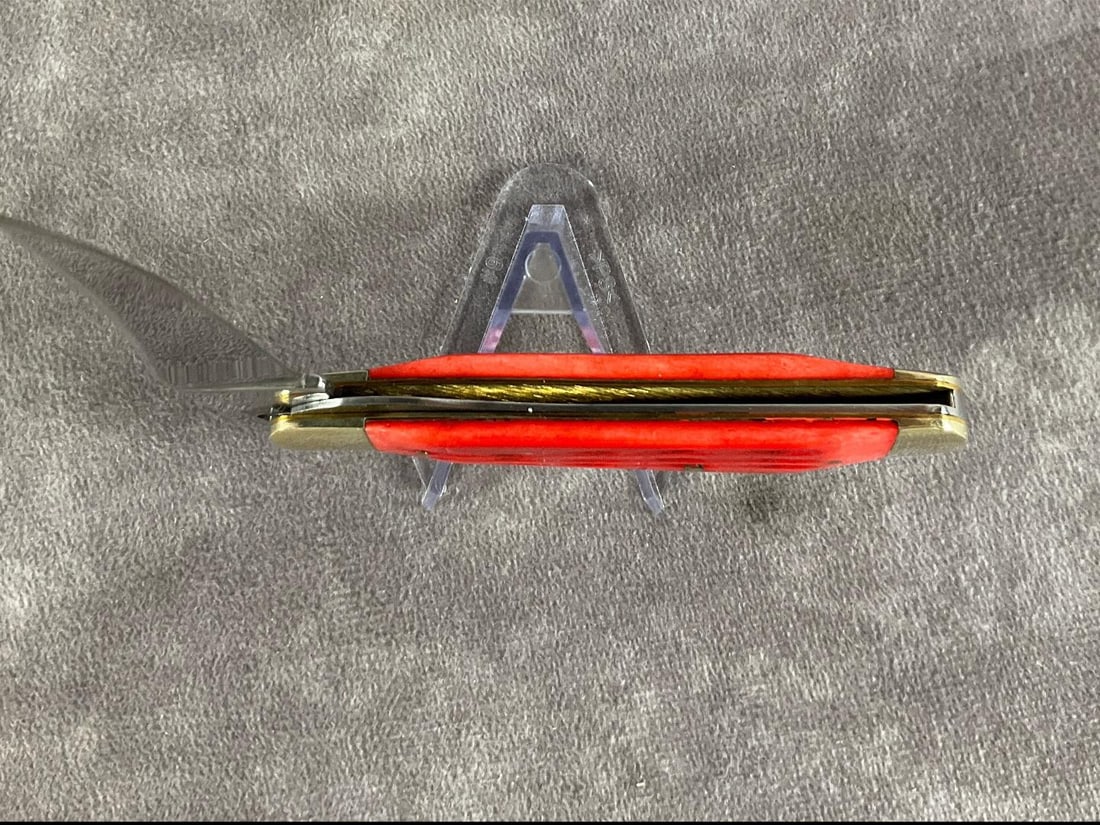 Orange Jigged Bone Knife - 4