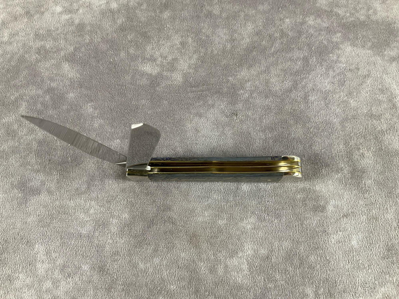Blue Curly Oak Knife - 5