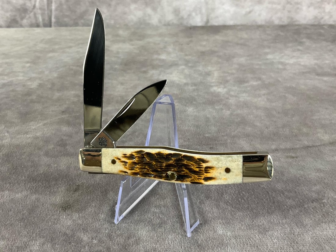 Jigged Amber Bone Knife - 4