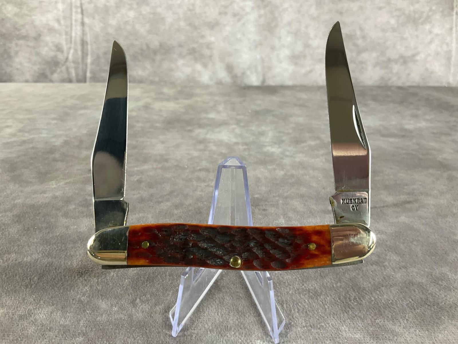 Peach Seed Jigged Bone Knife. - 4