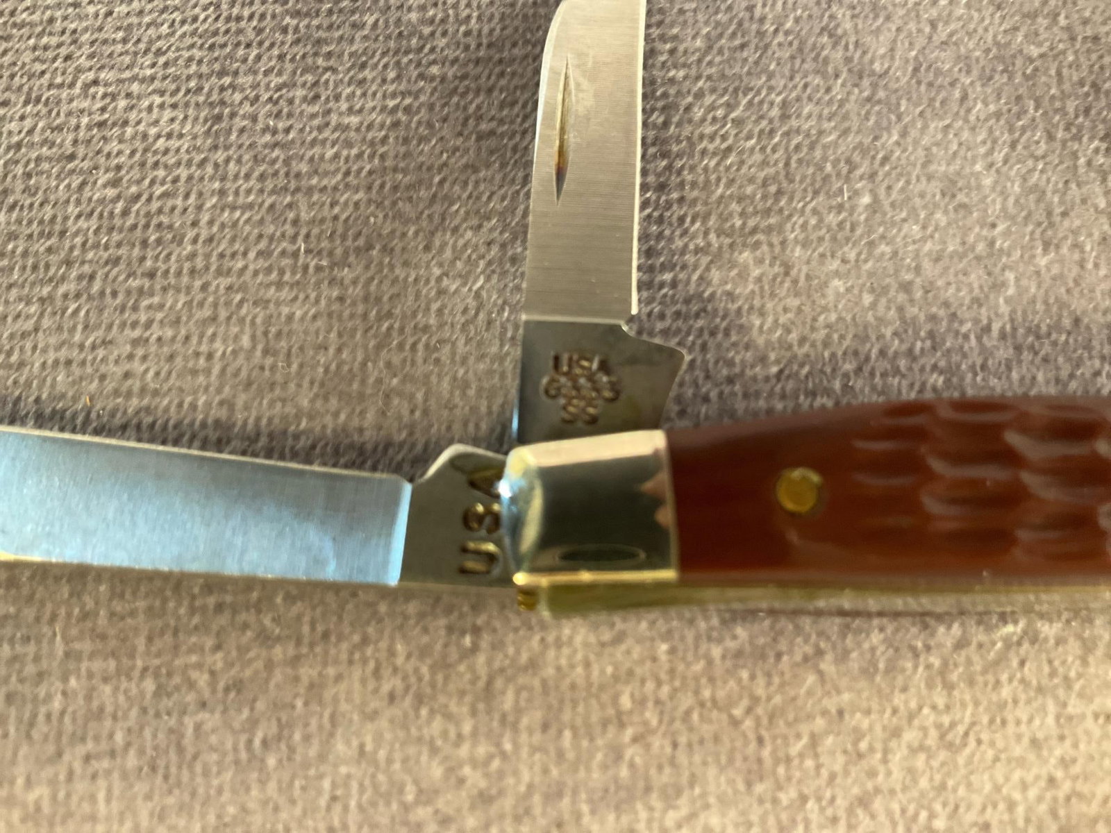 Red & Brown Bone Knife - 5