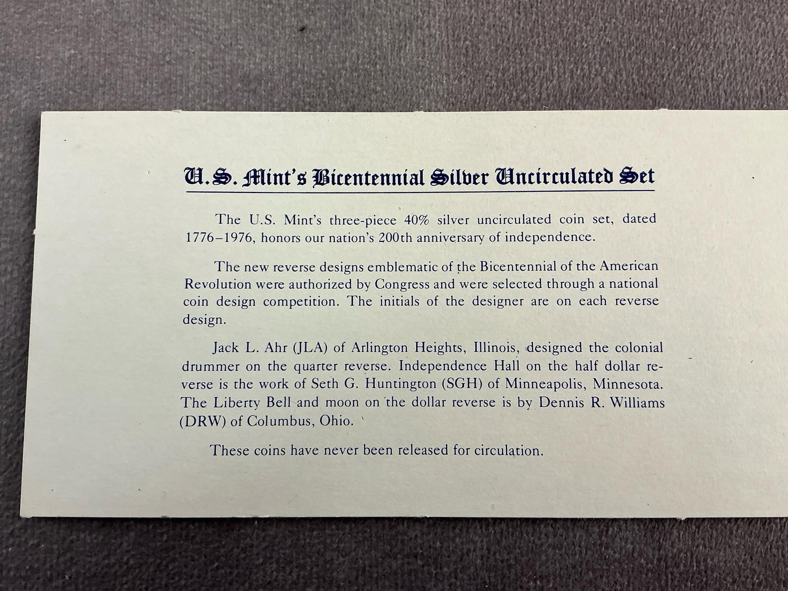 Bicentennial Set - 5