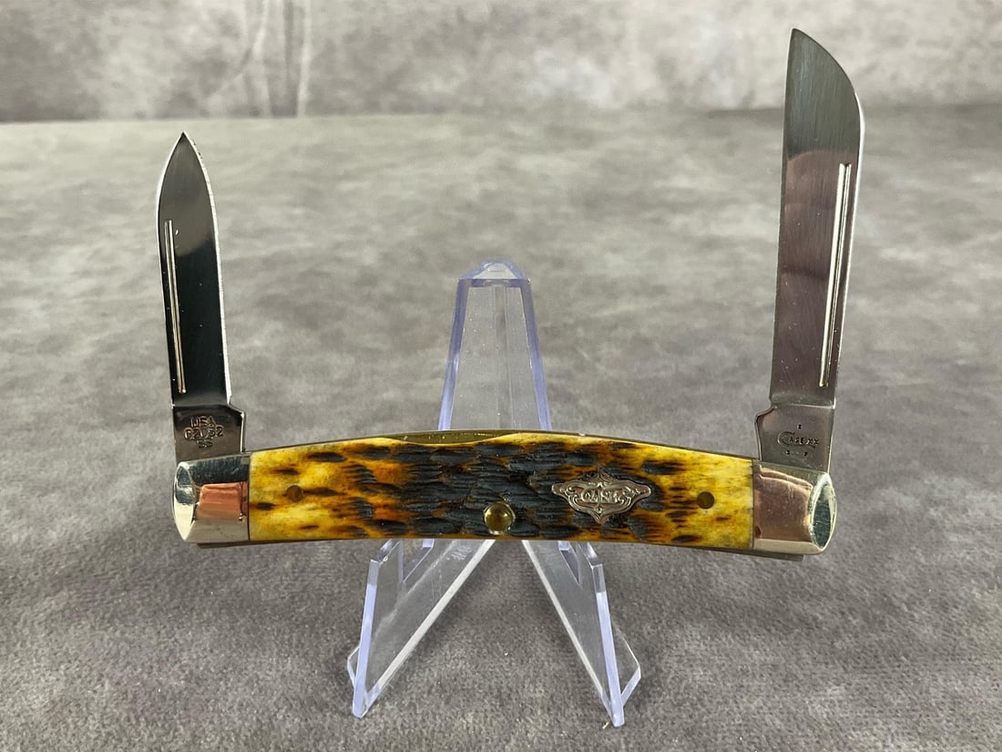Burnt Amber Jigged Bone Knife - 2