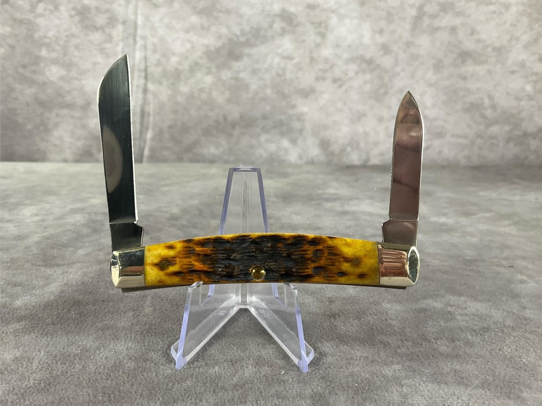 Burnt Amber Jigged Bone Knife - 5