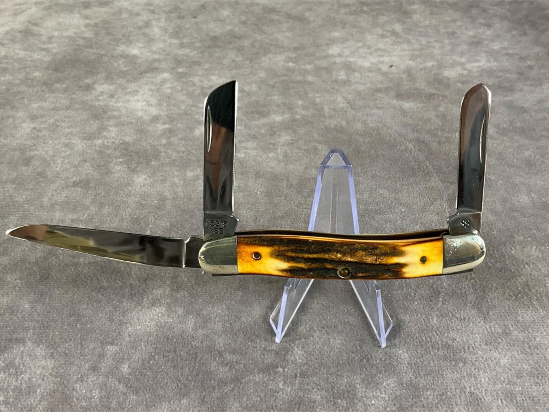Amber Jigged Bone Knife - 2