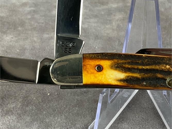 Amber Jigged Bone Knife - 4