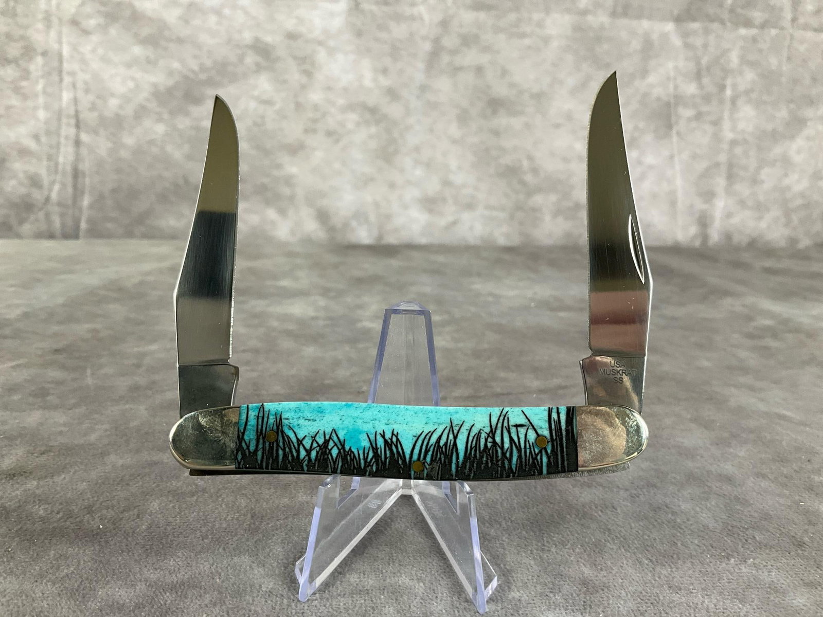 Smooth Caribbean Blue Bone Knife - 4