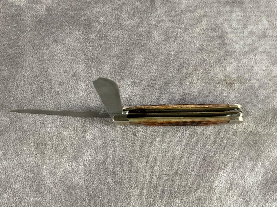 Jigged Amber Bone Knife - 6