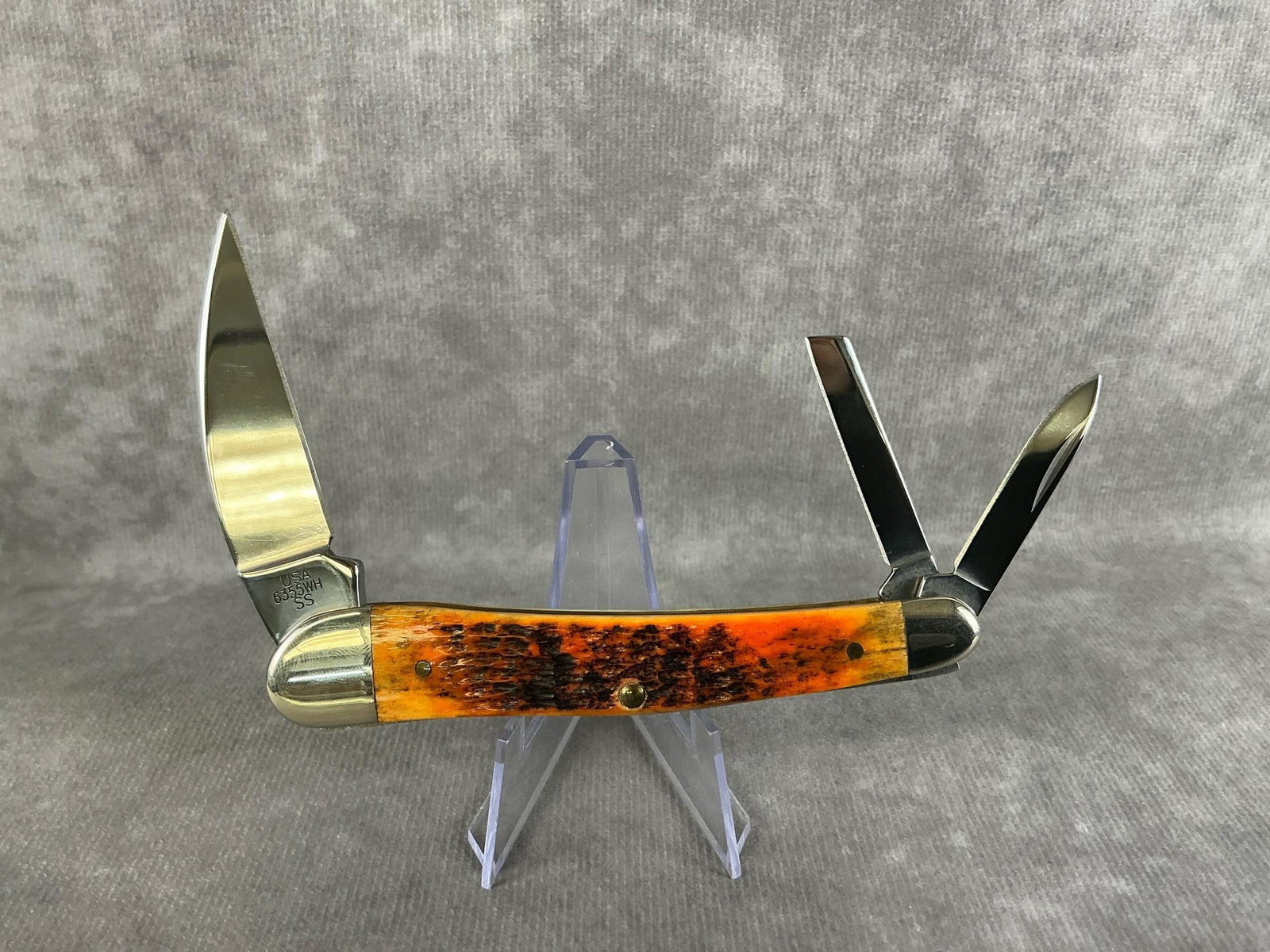 Jigged Amber Bone Knife - 2
