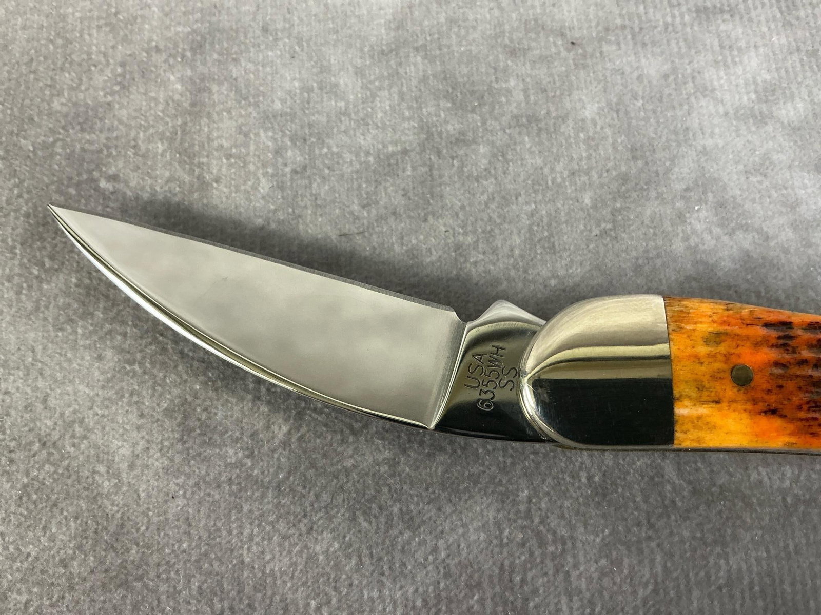 Jigged Amber Bone Knife - 5