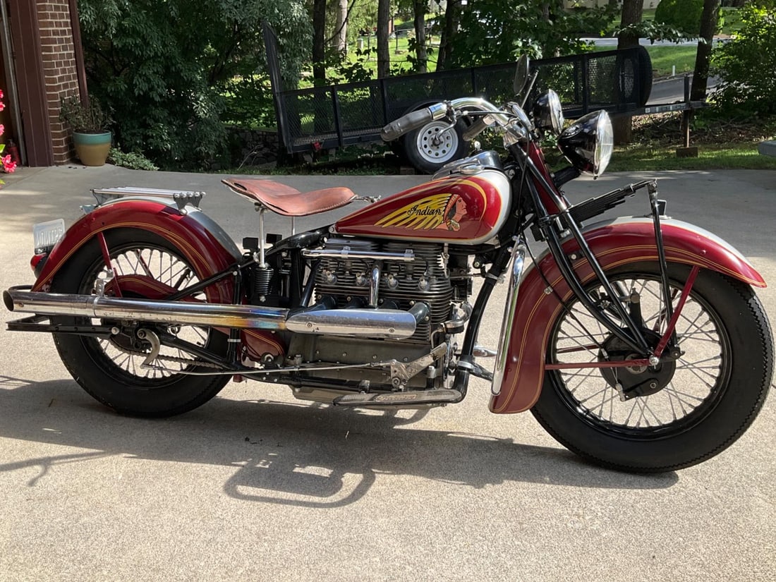 1939 Indian Four Cylinder Motorcycle (1 of 20)