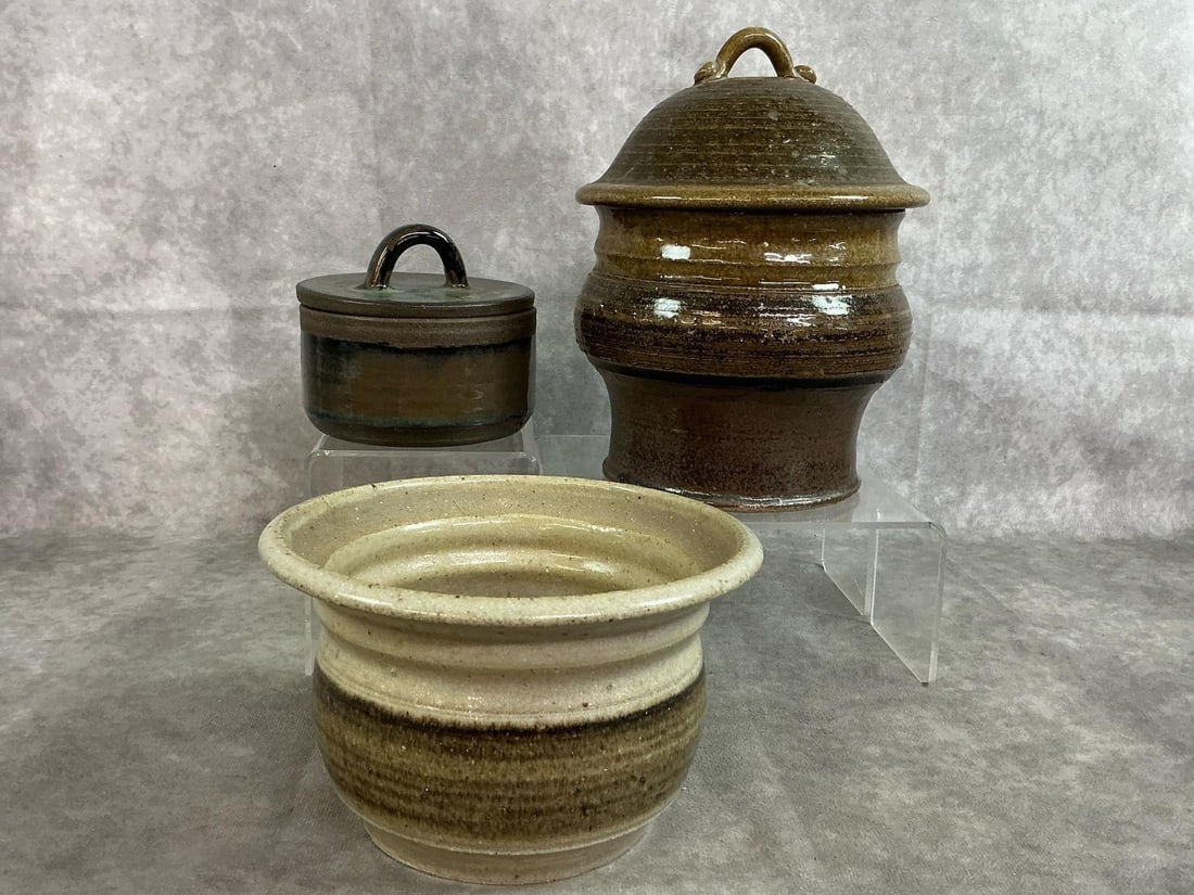 Stoneware Jar, Bowl & Butter Ball (1 of 12)
