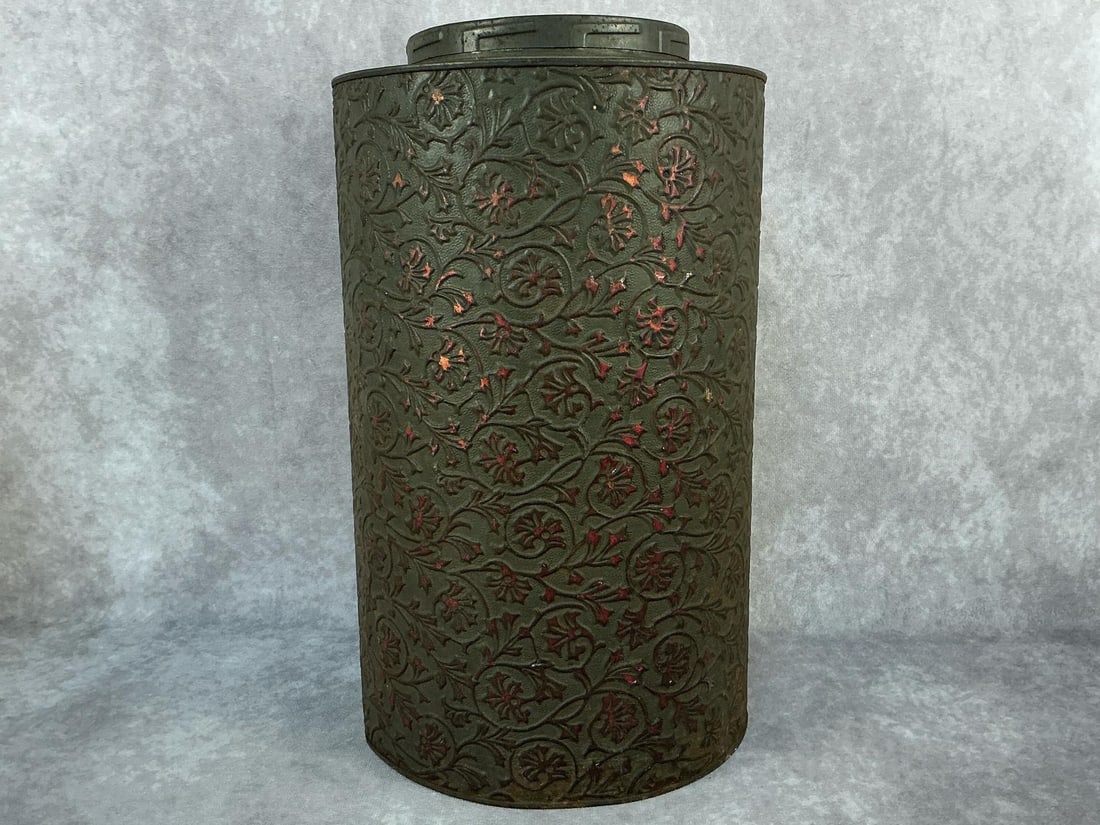 Coffee Tin: Early turn of the century Montgomery Ward & Co. embossed Triangle Club Roasted Coffee Tin. Normal wear from aging and the bottom is slightly bent otherwise good condition. Measurements are 8.25