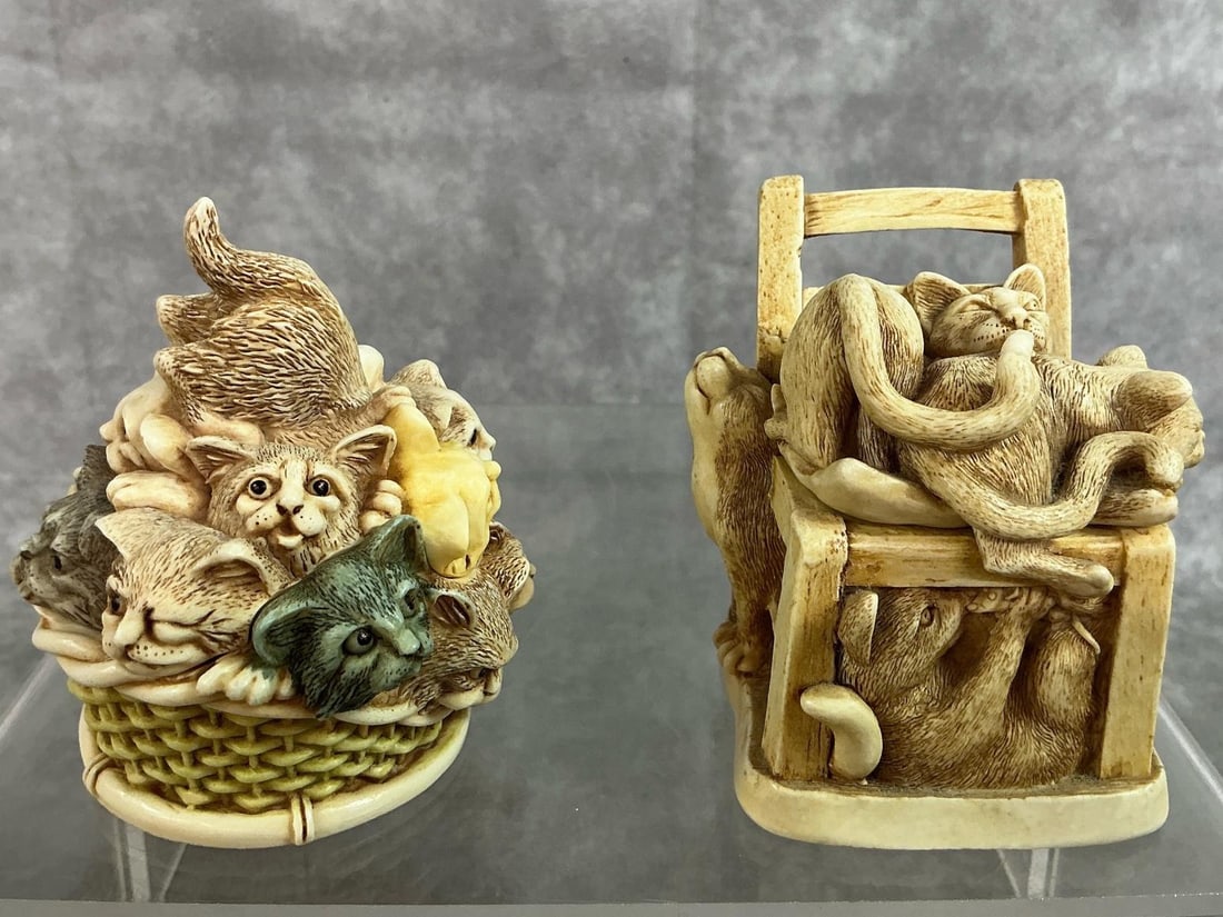Harmony Kingdom Cat Box Figurines - 2