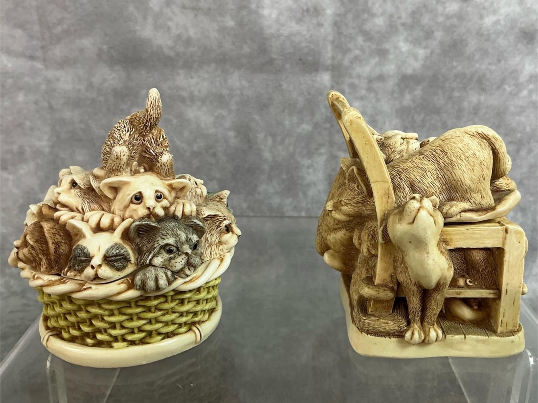 Harmony Kingdom Cat Box Figurines - 3