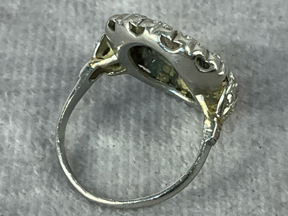Rhodium Plated Diamond Ring - 7