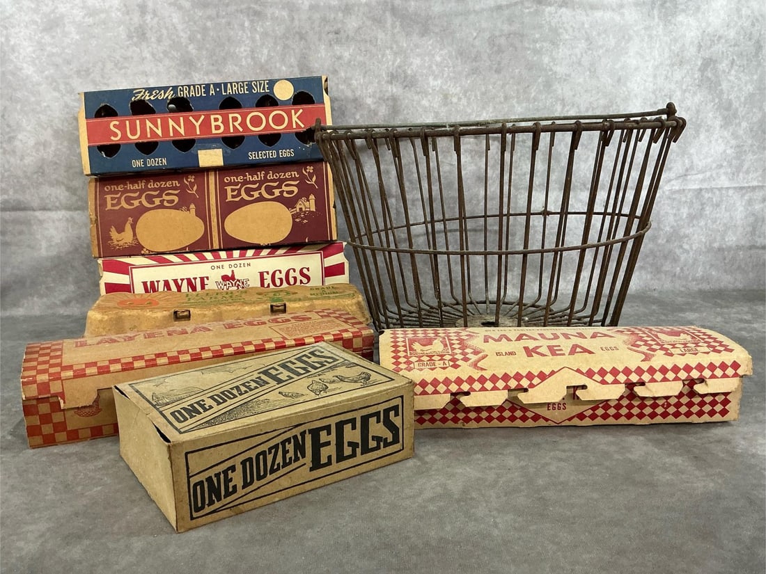 Wire Egg Basket & Cartons - 2