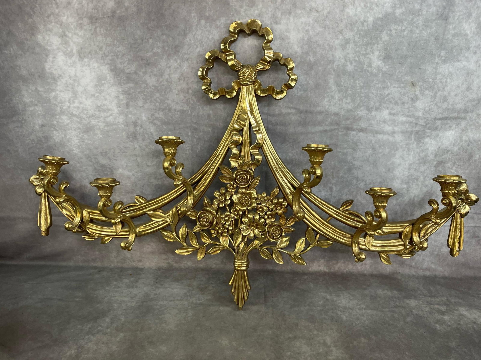 Large Gilt Sconce Set - 2