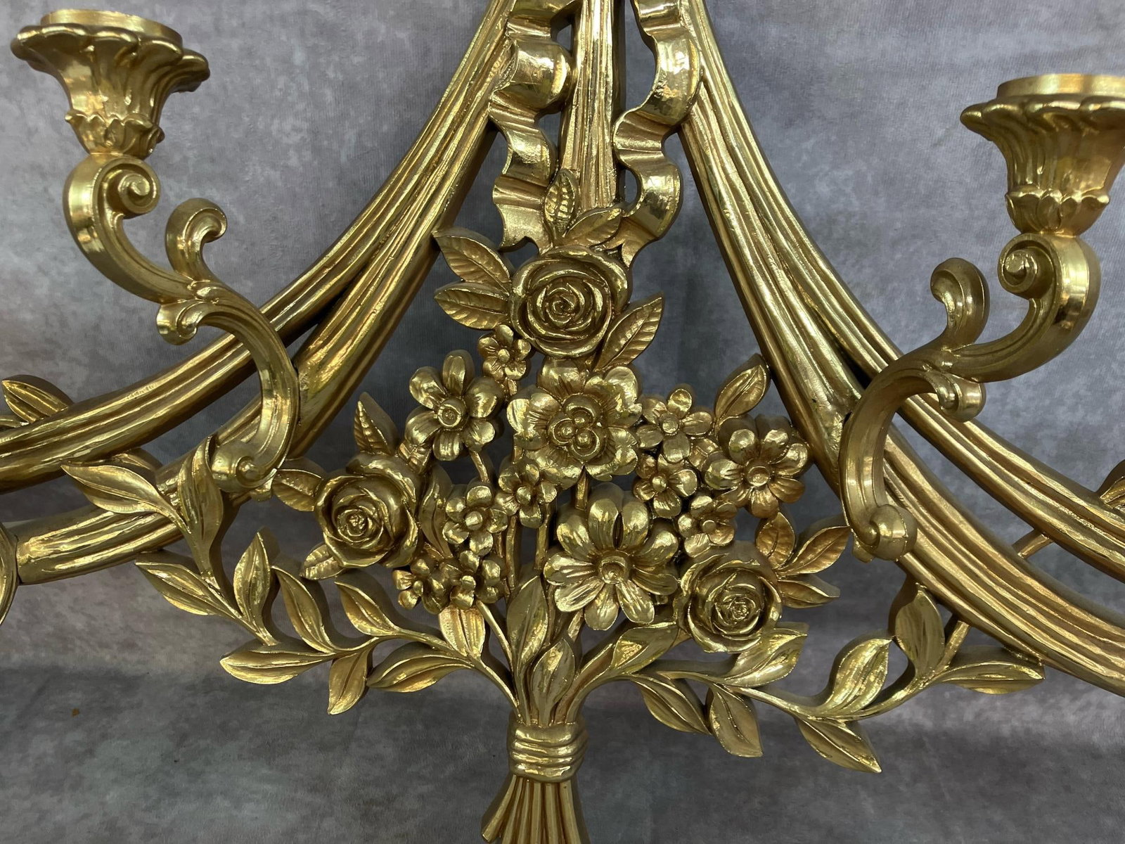 Large Gilt Sconce Set - 3