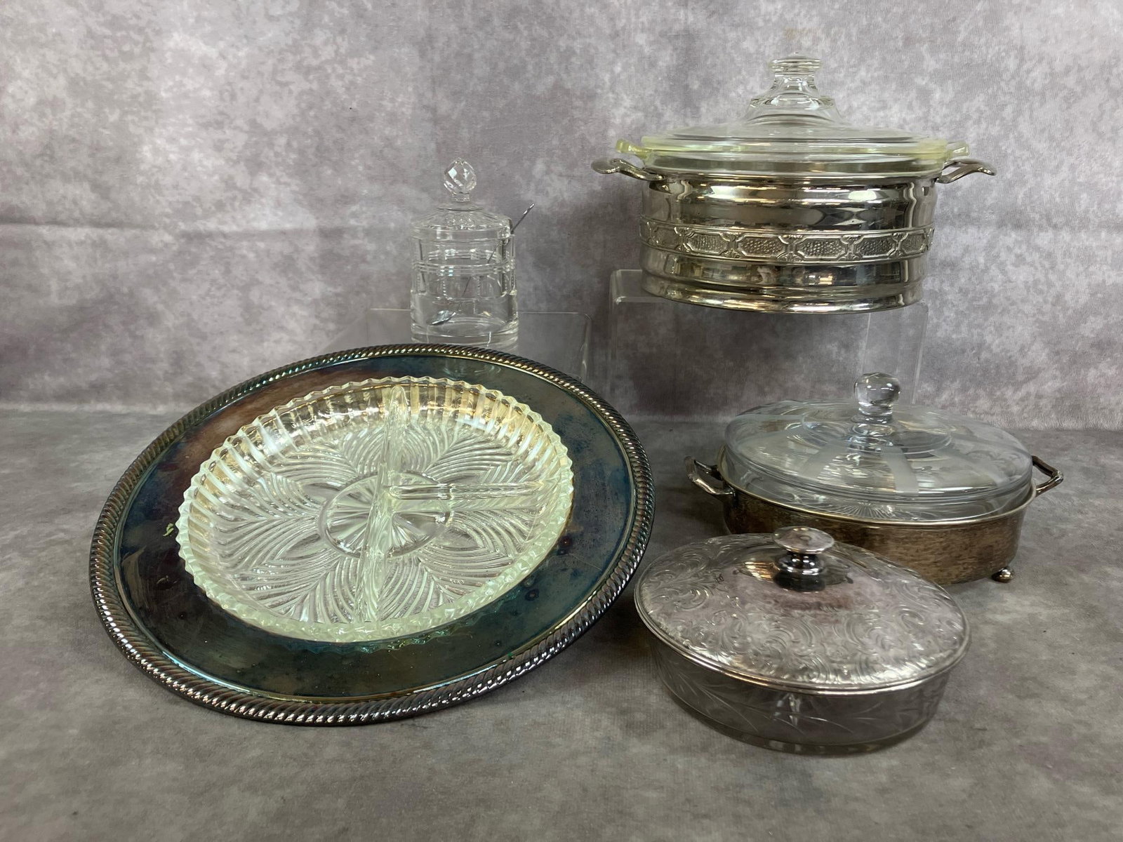 Glass & Silver Plated Serving Dishes (1 of 11)