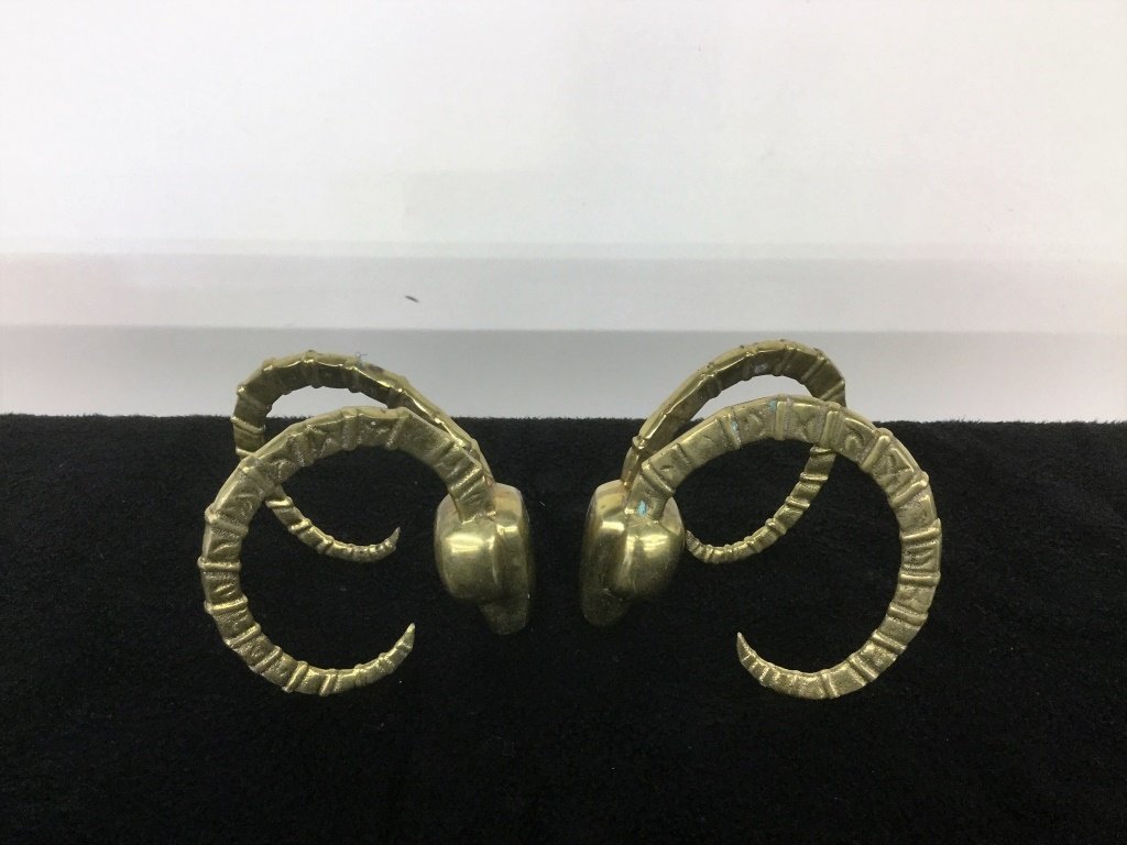 Vintage Brass Head Book Ends (1 of 2)