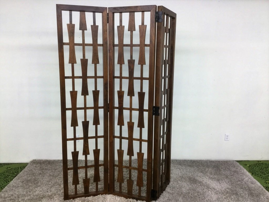 Decorative Three Panel Screen: Global Views Each Panel 84" Height 20" Wide Each Panel