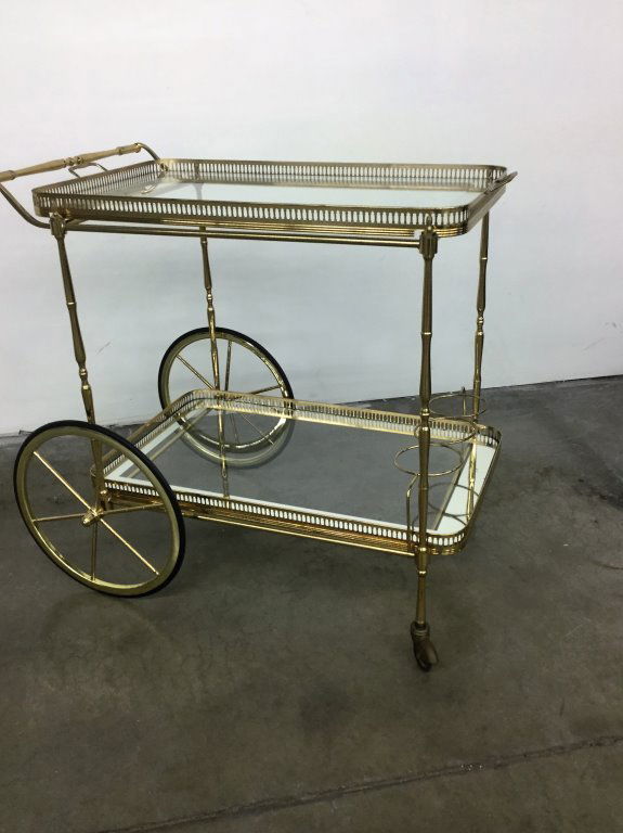 MID CENTURY BRASS BEVERAGE CART (1 of 3)