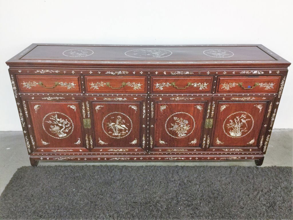 INLAID ORIENTAL CHINA CABINET (1 of 5)