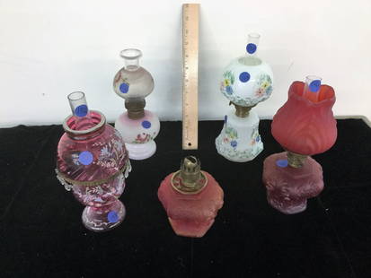 LOT MISC OIL LAMPS: VINTAGE