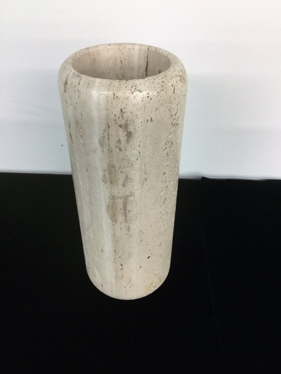 RAYMOR TRAVERTINE VASE: GOOD CONDITION 14 1/2" HEIGHT 5 1/2" WIDTH