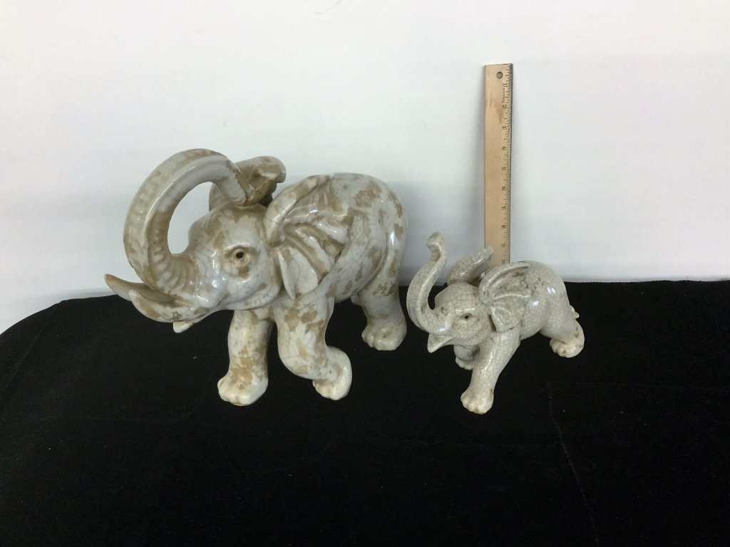 PAIR CERAMIC ELEPHANTS (1 of 2)