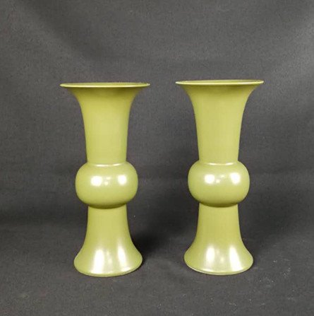 Pair Chinese Tea Glaze Porcelain Vase (1 of 6)