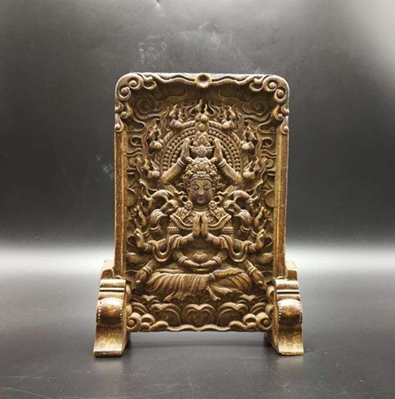Chinese Purple clay Buddha screen: Chinese Purple clay Buddha screen S/24*17CM