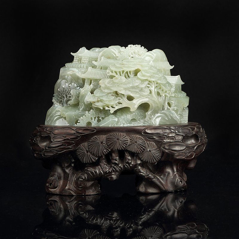 Chinese Hetian White Jade Carved Children Boulder (1 of 7)