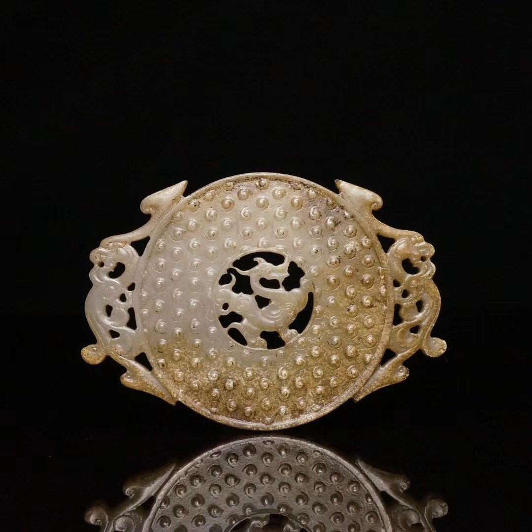 Chinese Qing Dynasty Hetian Jade Statue Dragon (1 of 5)