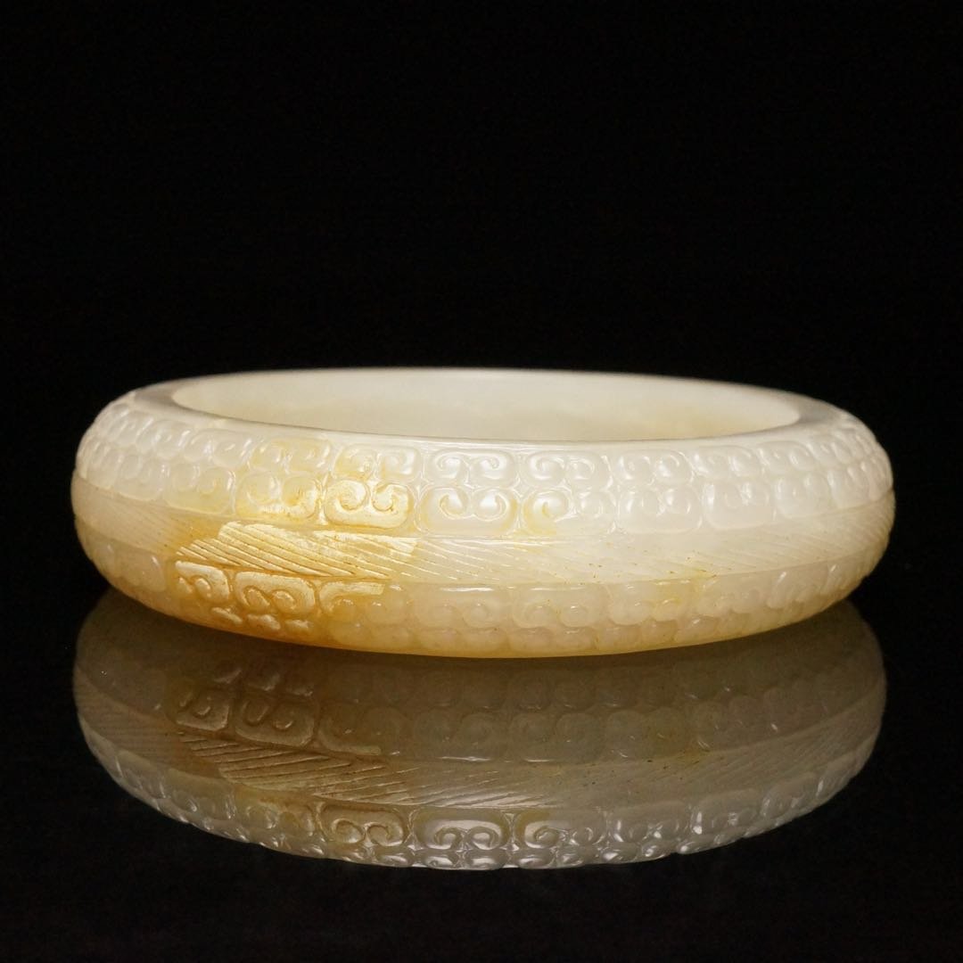 Chinese Hetian Jade Bangle Bracelet (1 of 5)