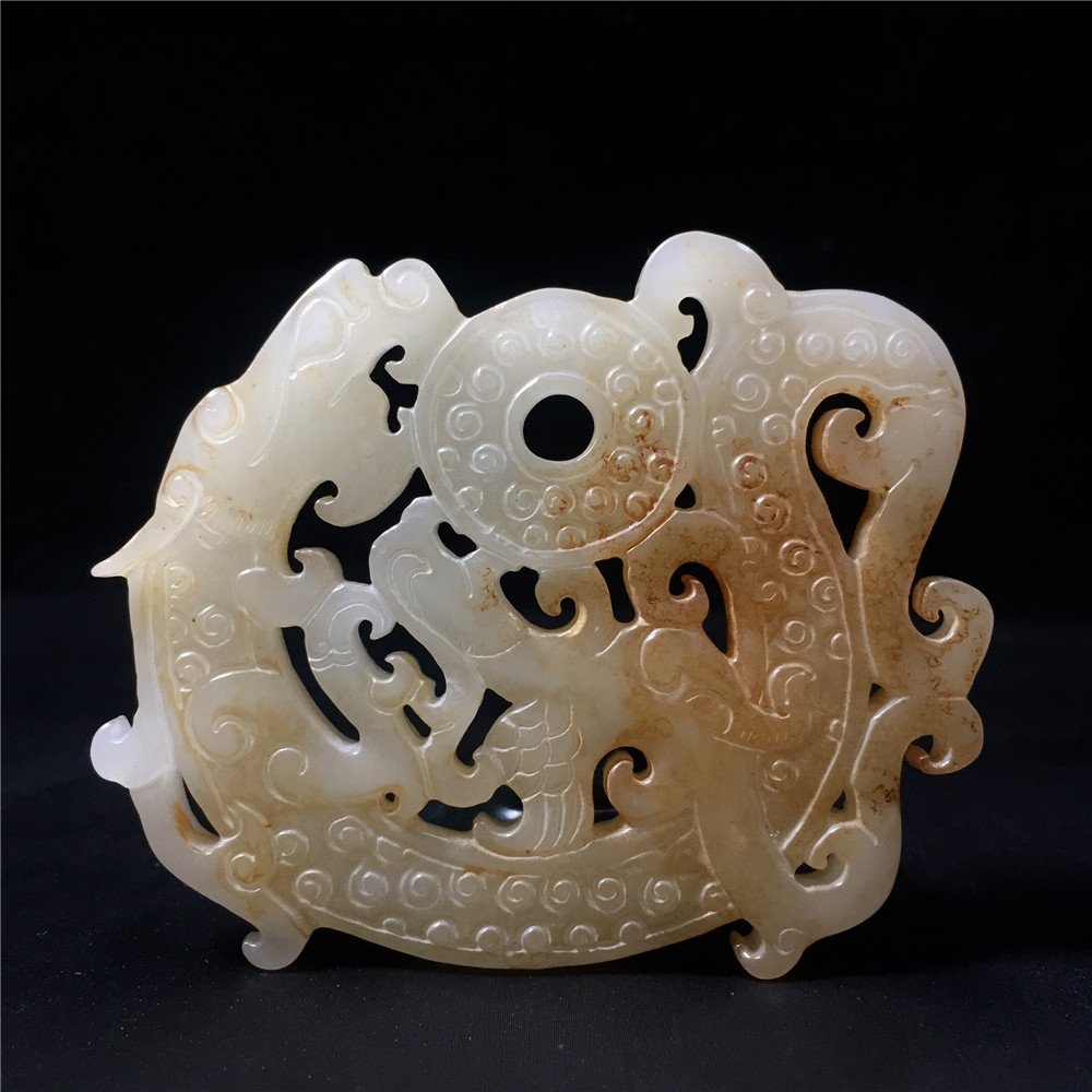 Chinese  Hetian Jade Statue Dragon (1 of 8)