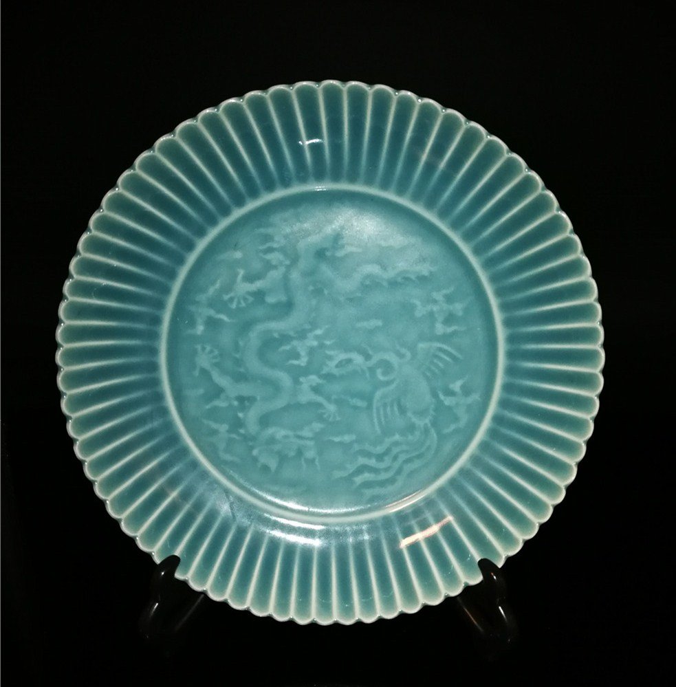 Chinese  Light blue dragon Porcelain Plate (1 of 8)